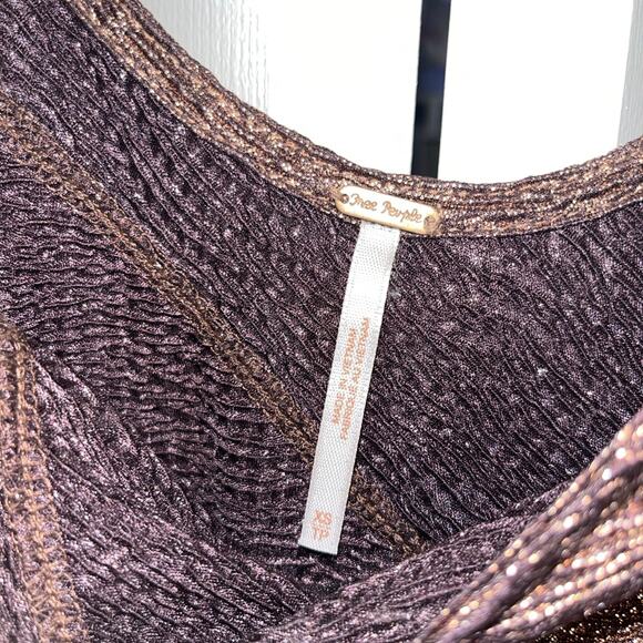 Free People Moonage Daydream Metallic Tunic Mini Dress Size XS - Picture 4 of 4